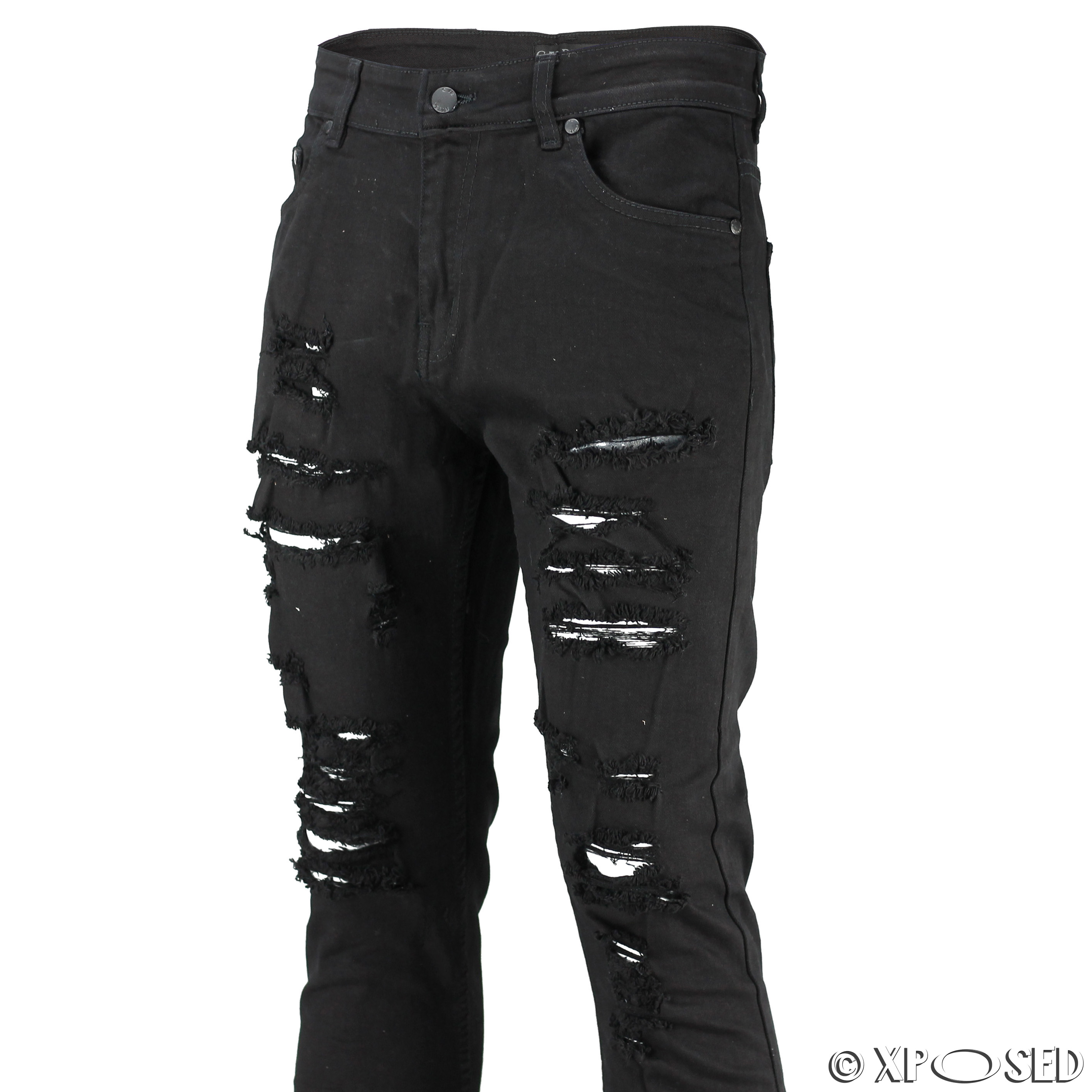 : ripped black skinny jeans Ripped skinny jeans mens black Say NO To